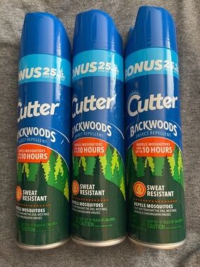 Cutter Backwoods Insect Repellent Spray mosquitoes for 10 hours 3 bottles 7.5 oz